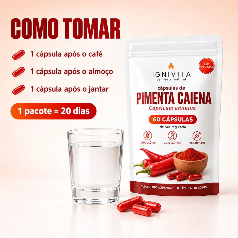 Como tomar: 3 cápsulas por dia, 1 pacote = 20 dias